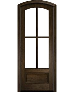 Mahogany Arch Top 3/4 Lite, 4 Lite SDL 1 Panel Single Door|G7504-ART-OG