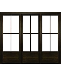 Mahogany 3/4 Lite, 4 Lite SDL Contemporary Modern 1 Panel Narrow Profile Shaker Triple Door