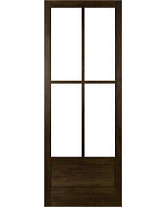 Mahogany 3/4 Lite, 4 Lite SDL Contemporary Modern 1 Panel Narrow Profile Shaker Single Door|G7504-SLK-SH