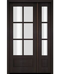 Mahogany 3/4 Lite, 6 Lite SDL 1 Panel Single Door, Sidelite|G7506-OG