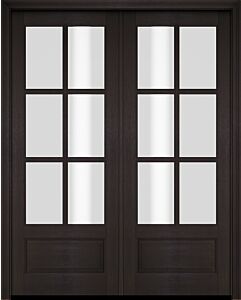Mahogany 3/4 Lite, 6 Lite SDL 1 Panel Double Door|G7506-OG