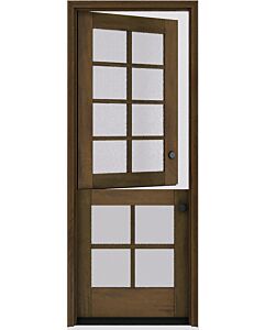 Mahogany Full Lite 12 Lite Transitional SDL Shaker Dutch Door|G801-DUT_G401-DUB