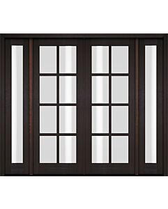 Mahogany Full Lite, 8 Lite SDL Double Door, Full Lite Sidelites|G801-OG