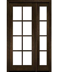 Mahogany Full Lite, 8 Lite SDL Modern Farmhouse Shaker Single Door, Sidelite|G801-SH