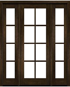 Mahogany Full Lite, 8 Lite SDL Modern Farmhouse Shaker Single Door, Sidelites|G801-SH