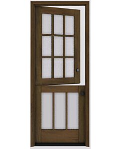 Mahogany Full Lite 12 Lite Transitional SDL Shaker Dutch Door|G901-DUT_G301-DUB