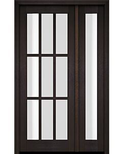Mahogany Full Lite, 9 Lite SDL Single Door, Full Lite Sidelite|G901-OG