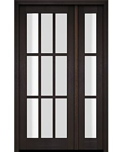 Mahogany Full Lite, 9 Lite SDL Single Door, Sidelite|G901-OG