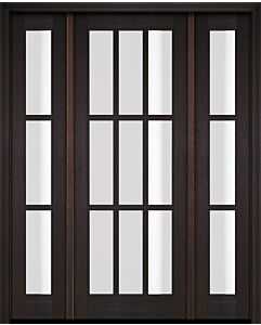 Mahogany Full Lite, 9 Lite SDL Single Door, Sidelites|G901-OG