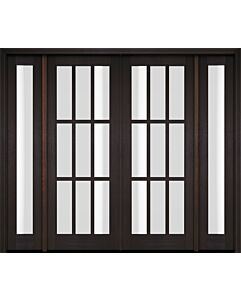 Mahogany Full Lite, 9 Lite SDL Double Door, Full Lite Sidelites|G901-OG
