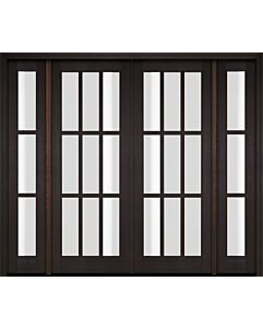 Mahogany Full Lite, 9 Lite SDL Double Door, Sidelites|G901-OG