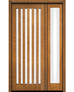 Mahogany Slimlite  Modern Shaker Single Door, Sidelite