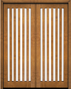 Mahogany Slimlite  Modern Shaker Double Door