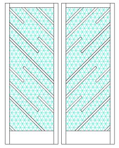 Mahogany Imber Full Lite, Artistic Lite SDL Contemporary Modern Narrow Profile Shaker Double Door