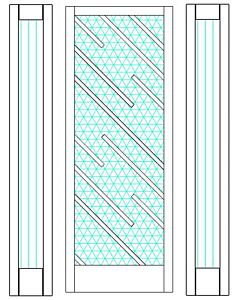 Mahogany Imber Full Lite, Artistic Lite SDL Contemporary Modern Narrow Profile Shaker Single Door, Sidelites