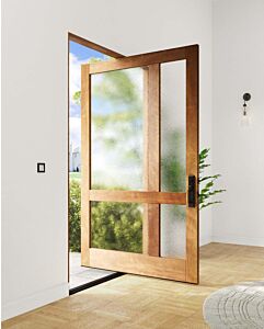 Intersect| Mahogany Intersect Stylish Multi Lite Contemporary Modern Shaker Pivot Door