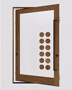 Mahogany LUNEX SDO Contemporary Modern Shaker Impact-Rated Pivot Door