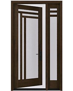 Mahogany Manhattan Full Lite, Artistic Lite Designer SDL Shaker Single Door, Sidelite