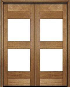 Mahogany 2 Lite  Modular Modern Shaker Double Door|MR-11-502-1