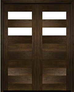 Mahogany 2 Lite  Modular Modern Shaker Double Door|MR-11-902-2