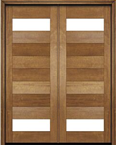 Mahogany 2 Lite  Modular Modern Shaker Double Door|MR-11-902-3