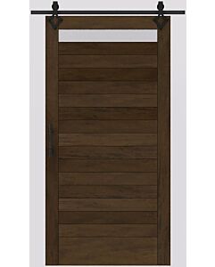 Mahogany Top View Designer SDL Contemporary Modern Shaker Single Barn Door|MR5G5-101-BARN