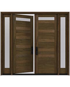 Mahogany Top View  Modular Modern Shaker Double Door, Sidelites|MR5G5-101-SW-SH