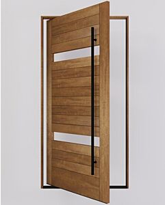 Mahogany 2 Lite  Modular Modern Shaker Pivot Door|MR5G5-203
