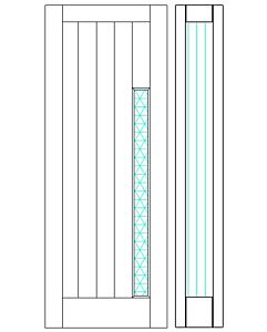 Mahogany Artistic Lite  Modular Modern Shaker Single Door, Sidelite|MRV-53G-1-SH