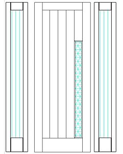 Mahogany Artistic Lite  Modular Modern Shaker Single Door, Sidelites|MRV-53G-1-SH