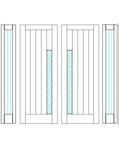 Mahogany Artistic Lite  Modular Modern Shaker Double Door, Sidelites|MRV-53G-1-SH