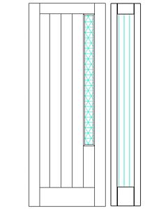 Mahogany Artistic Lite  Modular Modern Shaker Single Door, Sidelite|MRV-53G-2-SH