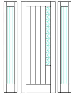 Mahogany Artistic Lite  Modular Modern Shaker Single Door, Sidelites|MRV-53G-2-SH