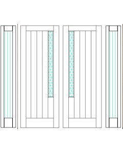 Mahogany Artistic Lite  Modular Modern Shaker Double Door, Sidelites|MRV-53G-2-SH