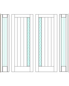 Mahogany Artistic Lite  Modular Modern Shaker Double Door, Sidelites|MRV-53G-3-SH