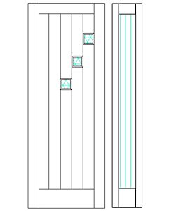 Mahogany Artistic Lite  Modular Modern Shaker Single Door, Sidelite|MRV-53G-4-AS