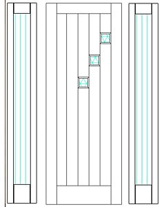 Mahogany Artistic Lite  Modular Modern Shaker Single Door, Sidelites|MRV-53G-4-AS
