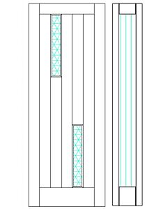 Mahogany Artistic Lite  Modular Modern Shaker Single Door, Sidelite|MRV-53G-5-AS
