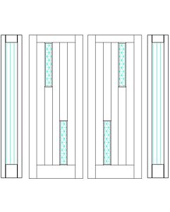 Mahogany Artistic Lite  Modular Modern Shaker Double Door, Sidelites|MRV-53G-5-AS