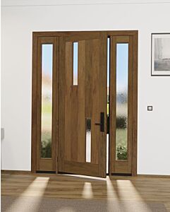 Mahogany Artistic Lite  Modular Modern Shaker Single Door, Sidelites|MRV-53G-5-AS