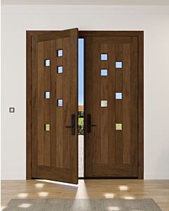 Mahogany Artistic Lite  Modular Modern Shaker Double Door|MRV-53G-6-AS
