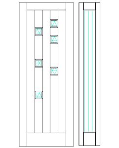 Mahogany Artistic Lite  Modular Modern Shaker Single Door, Sidelite|MRV-53G-6-AS
