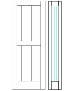 Mahogany Vertical Plank 2 panel Modular Modern Shaker Solid Single Door, Sidelite|MRV201-SW-SH