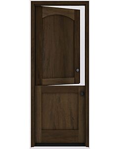 Mahogany Contemporary Modern Arch Panel, 1 Panel Shaker Dutch Door