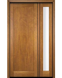 Mahogany Modern 1 Panel Shaker Solid Single Door, Sidelite|P101-SH-SH