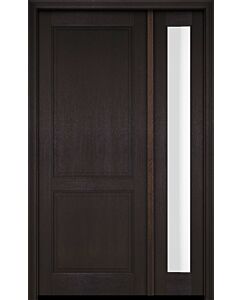 Mahogany 2 Panel Solid Single Door, Sidelite|P201-S-OG