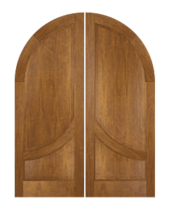 Mahogany Round Top 2/3 Round 2 Panel Solid Double Door|P2302-R-RTP-OG