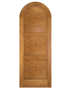 Mahogany Round Top 3 Panel Solid Single Door|P301-R-RT-OG