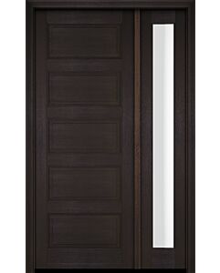 Mahogany 5 Panel Solid Single Door, Sidelite|P501-S-OG