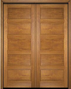 Mahogany 5 Panel Solid Double Door|P501-S-OG